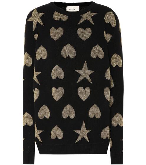 Hearts and stars wool-blend sweater | Gucci