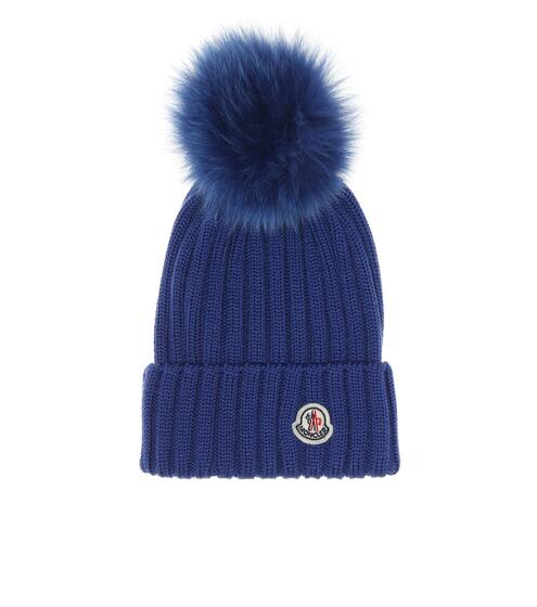 Fur-trimmed wool beanie | Moncler