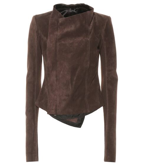 Low Neck suede biker jacket | Rick Owens