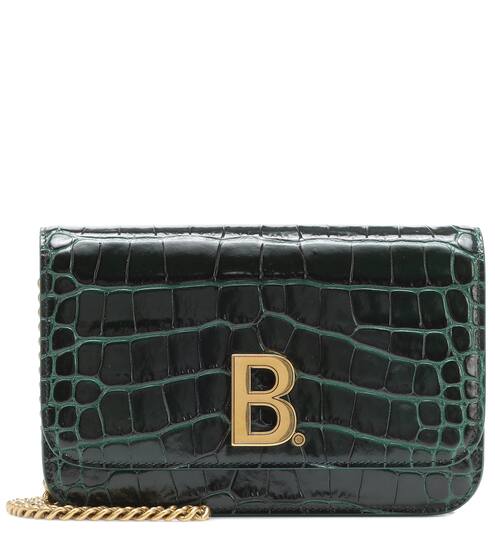 B croc-effect leather shoulder bag | Balenciaga