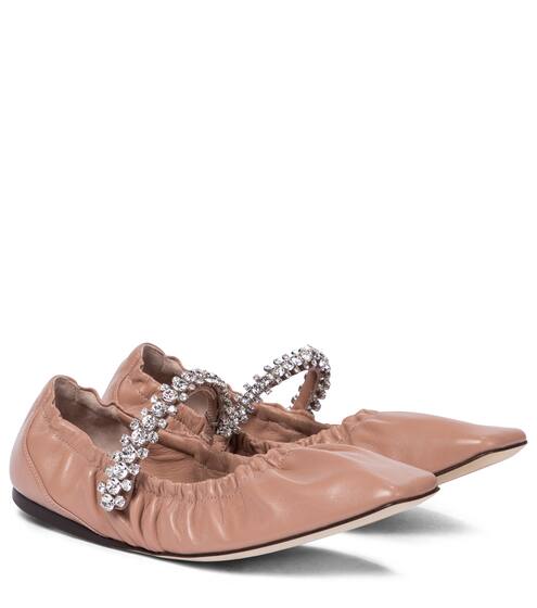 Gai embellished leather ballet flats | Jimmy Choo
