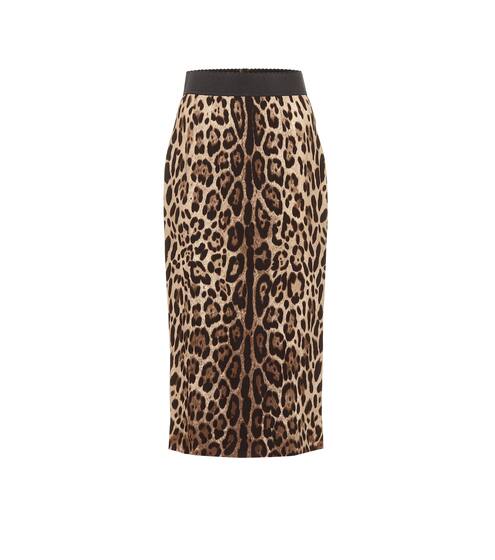 Leopard crêpe pencil skirt | Dolce & Gabbana
