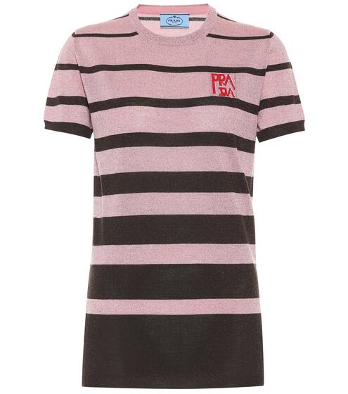 Logo wool-blend top | Prada
