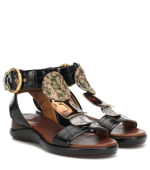 صندل من الجلد المنقش Wanda | Chloé