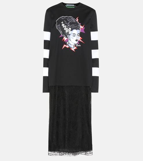 Printed cotton T-shirt dress | Prada