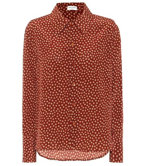 Polka-dot silk-crêpe shirt | Saint Laurent