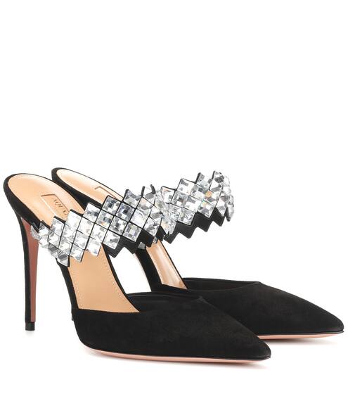 Talisman embellished suede mules | Aquazzura