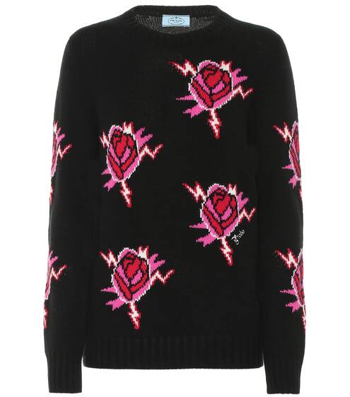 Intarsia wool and cashmere sweater | Prada