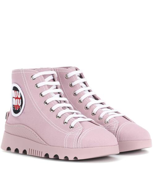 High-top canvas sneakers | Miu Miu
