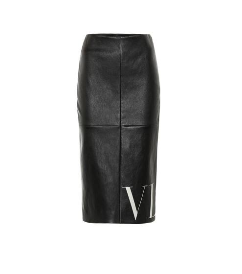 VLTN leather midi skirt | Valentino