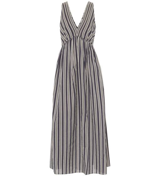 Striped cotton and silk dress | Brunello Cucinelli