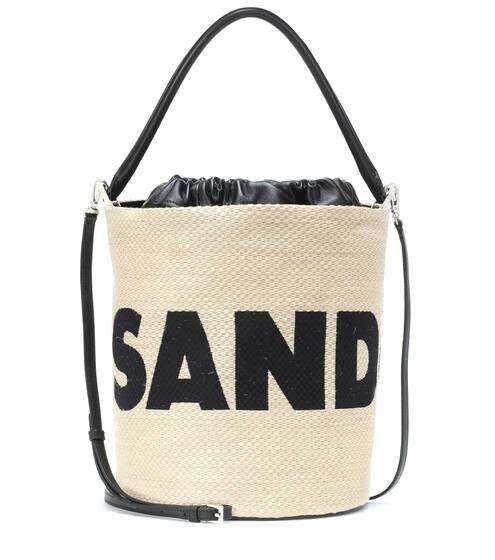 حقيبة من الرافية مع طبعة | Jil Sander