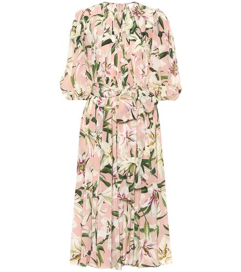 Floral silk midi dress | Dolce & Gabbana