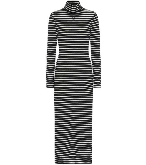 Striped cotton-jersey midi dress | Loewe