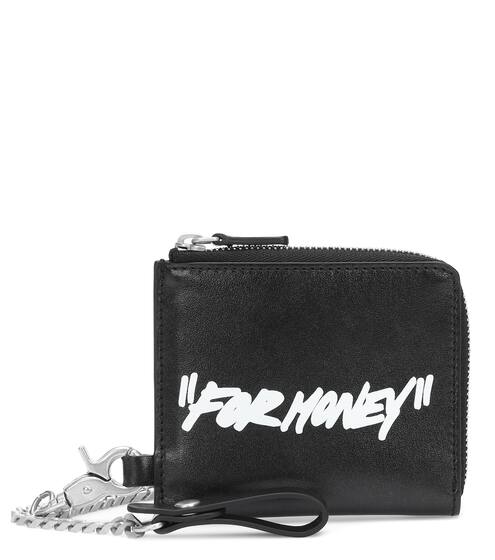 Portamonete Quote in pelle | Off-White