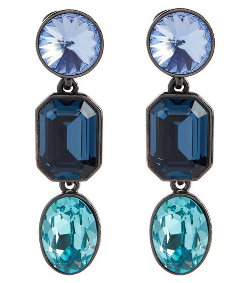Embellished clip-on drop earrings | Oscar de la Renta