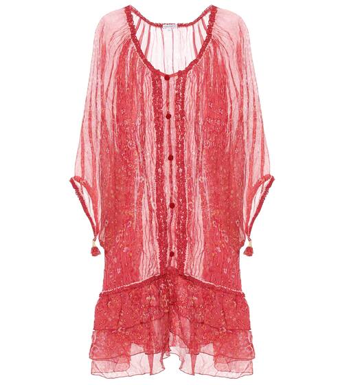 Poncho Bety printed silk cover-up | Poupette St Barth