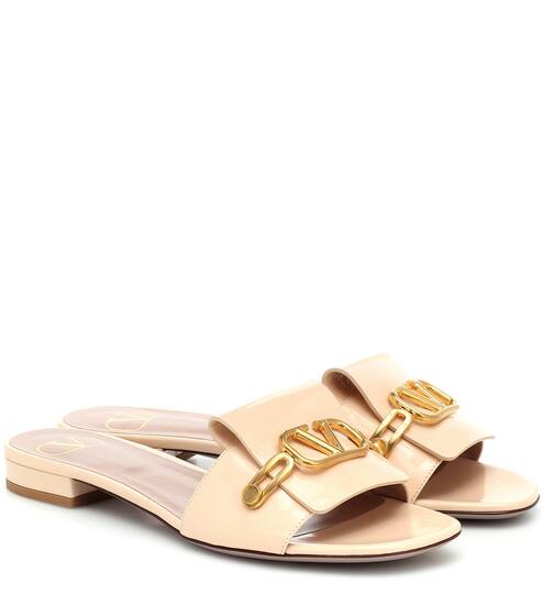 Valentino Garavani VLOGO leather slides | Valentino