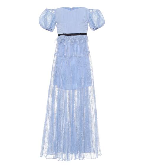 Floral lace and chiffon dress | Self-Portrait