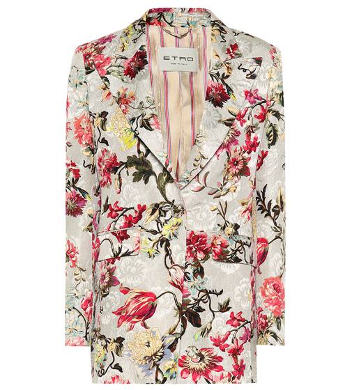 Floral cotton and silk-blend blazer | Etro