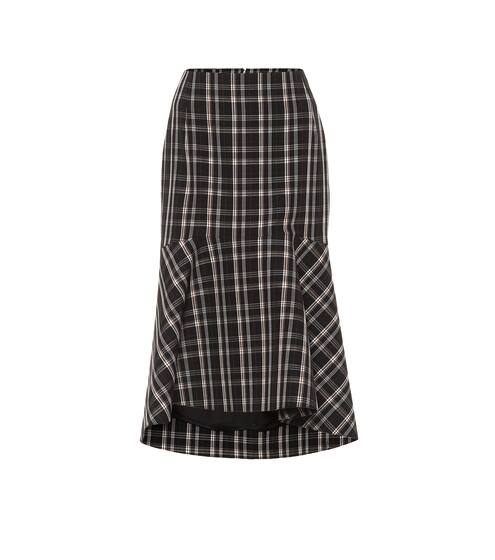 Checked wool midi skirt | Balenciaga