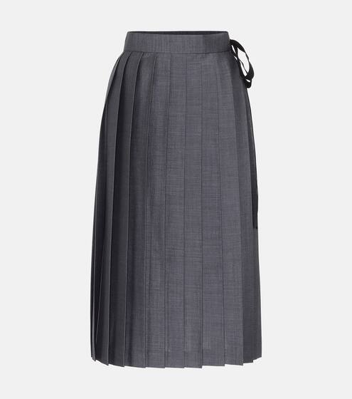 Pleated mohair-blend wrap skirt | Prada