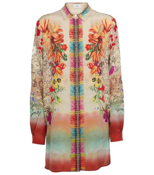 Floral silk crêpe de chine minidress | ETRO
