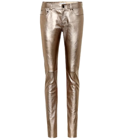 Low-rise leather skinny jeans | Saint Laurent