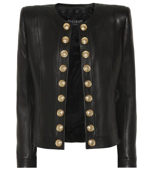 Embellished leather jacket | Balmain