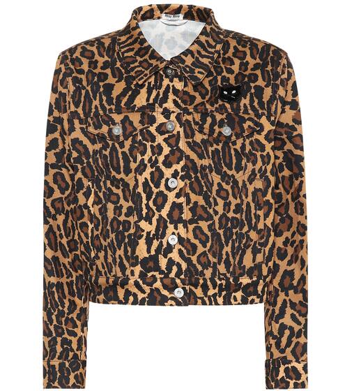 Leopard print stretch-cotton jacket | Miu Miu