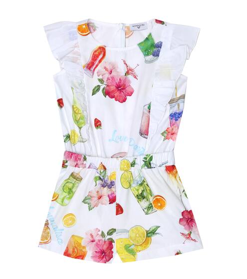 Printed cotton playsuit | Monnalisa