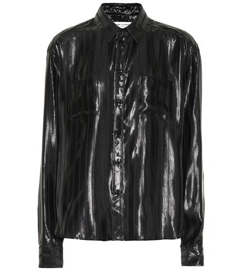 Silk-blend lamé shirt | Saint Laurent