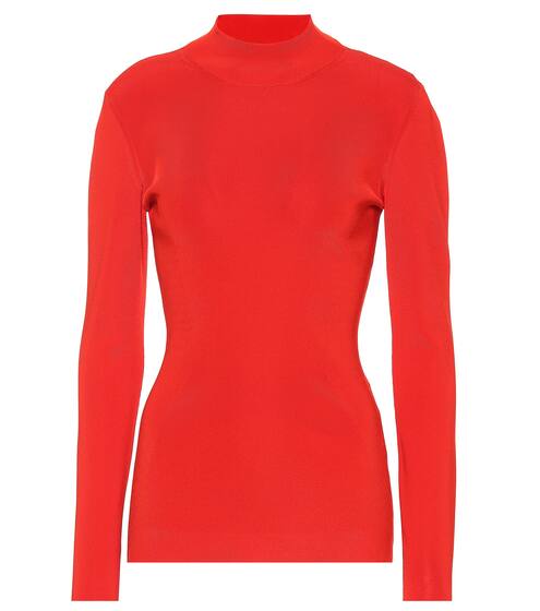 توب محبوك ستريتش بياقة عالية | Victoria Beckham