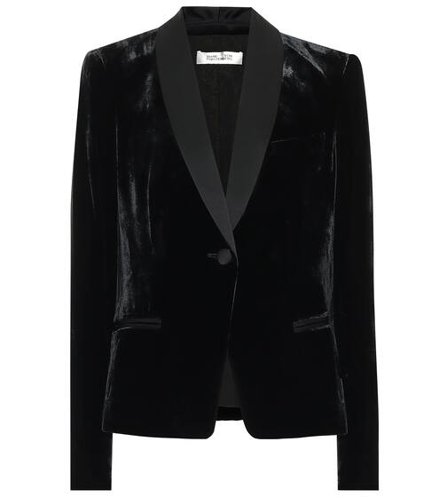 Hermia velvet and satin blazer | Diane von Furstenberg