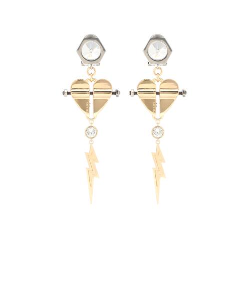 Crystal-embellished clip-on earrings | Prada