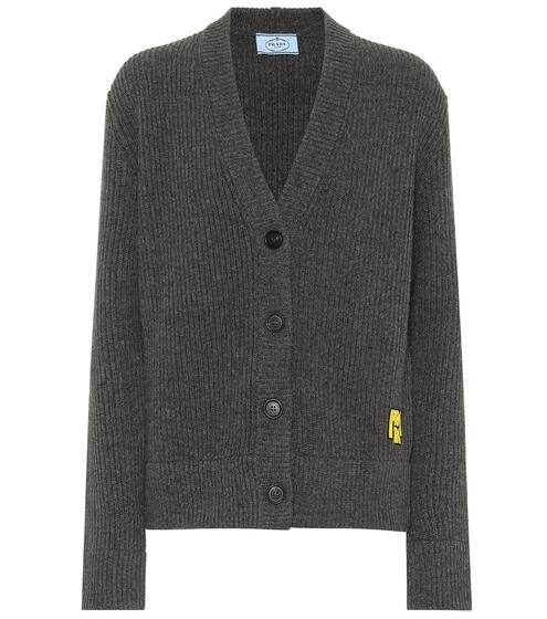 Ribbed wool and cashmere cardigan | Prada