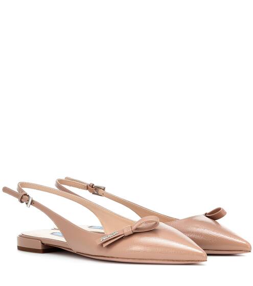 Leather slingback ballet flats | Prada