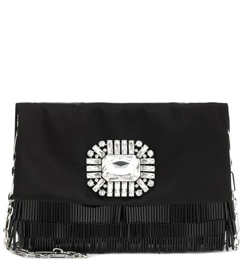 Verzierte Clutch Titania aus Satin | Jimmy Choo