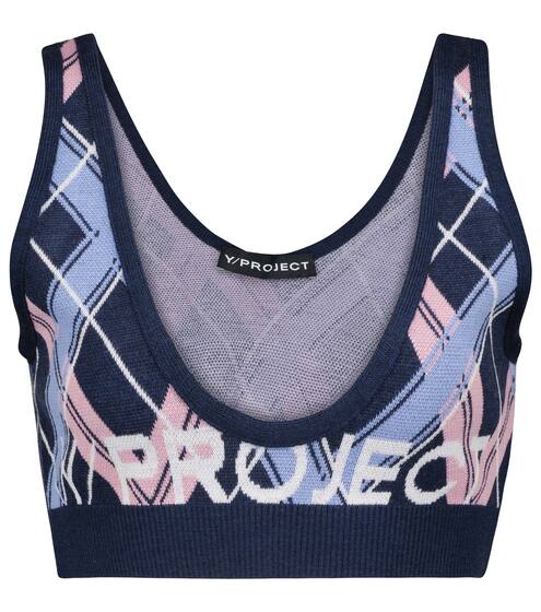 Checked wool-blend bralette | Y/PROJECT