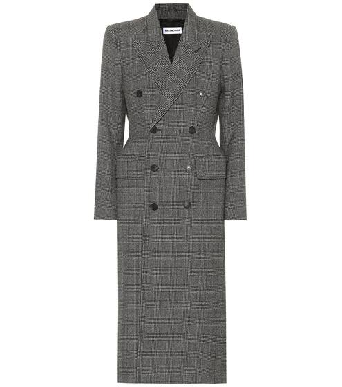 Karierter Mantel aus Wolle | Balenciaga