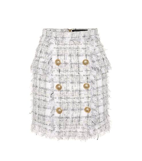 Exclusive to Mytheresa – Metallic checked tweed miniskirt | Balmain