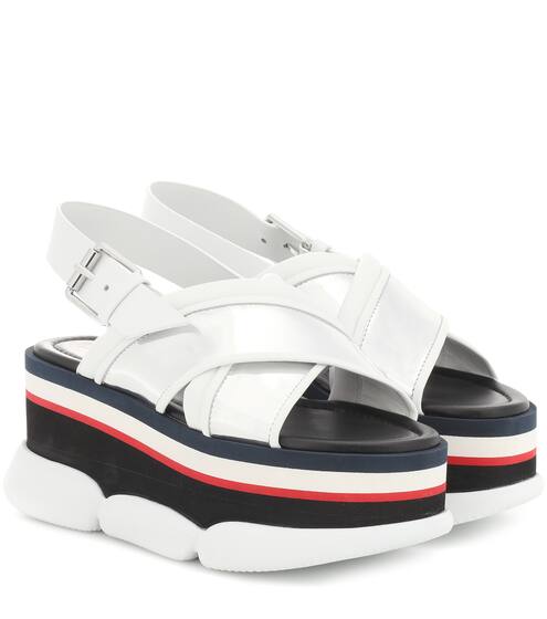 Zelda leather-trimmed platform sandals | Moncler