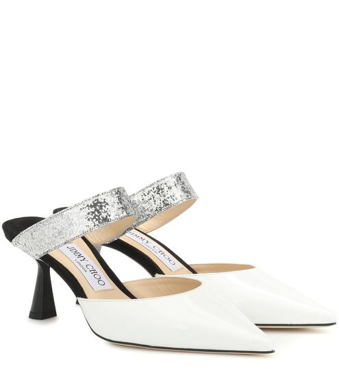 Mules Sophina 65 in vernice con glitter | Jimmy Choo