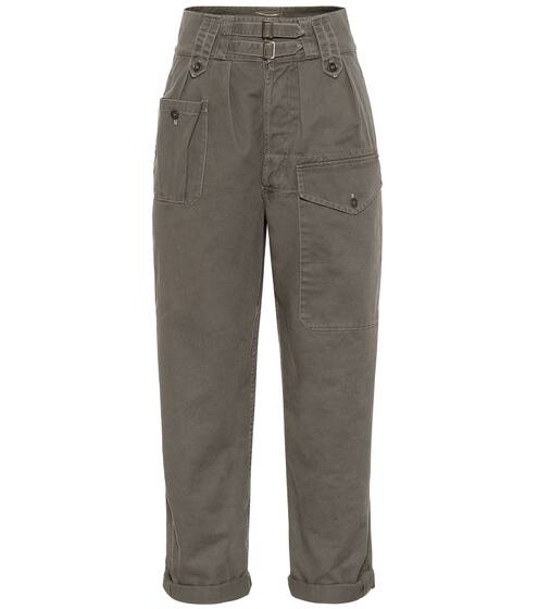 High-rise cotton-blend cargo pants | Saint Laurent