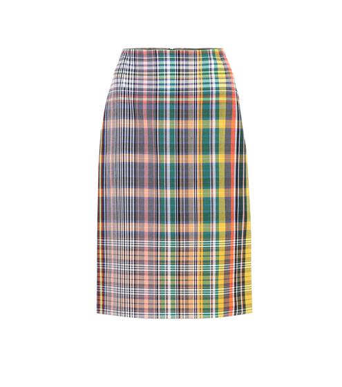 تنورة من القطن المخلوط بمربعات | Dries Van Noten