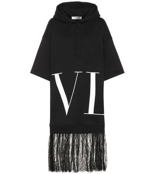 VLTN cotton-blend hoodie dress | Valentino