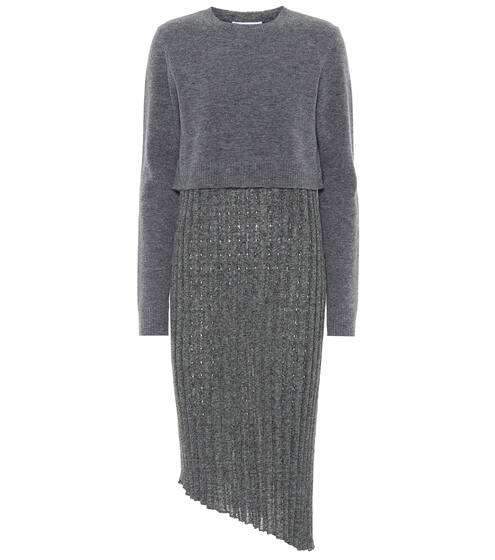 Asymmetric wool-blend knit dress | JW Anderson