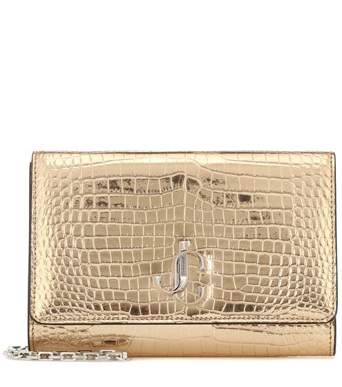 Varenne croc-effect leather clutch | Jimmy Choo