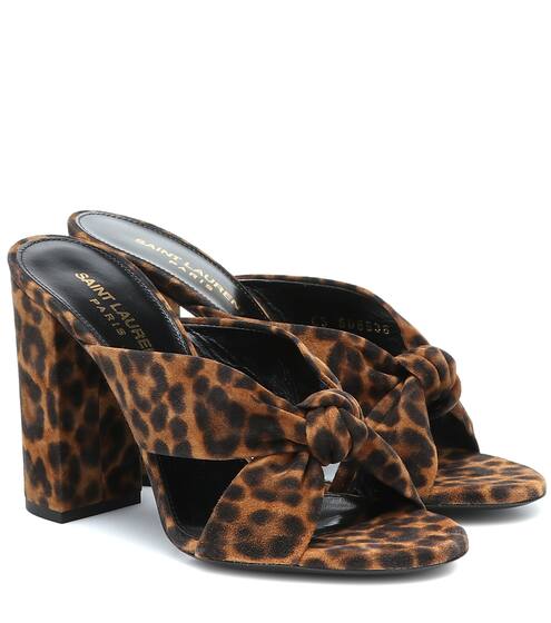 Loulou 100 leopard-print suede sandals | Saint Laurent