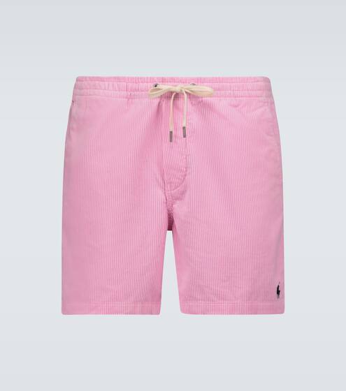 شورت من القطن ستايل المخمل المضلع | Polo Ralph Lauren